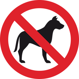 Pictogramme d'interdiction des chiens